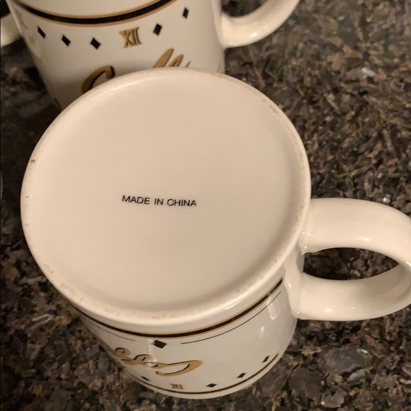 Set of 6 coffee Roman numerals ceramic mugs - Picture 5 of 8